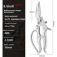 Multifunctional chicken bone scissors in 3CR13 stainless steel with ABS handles and a 30 mm opening
