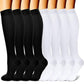 Assorted athletic compression socks in floral, animal and geometric prints