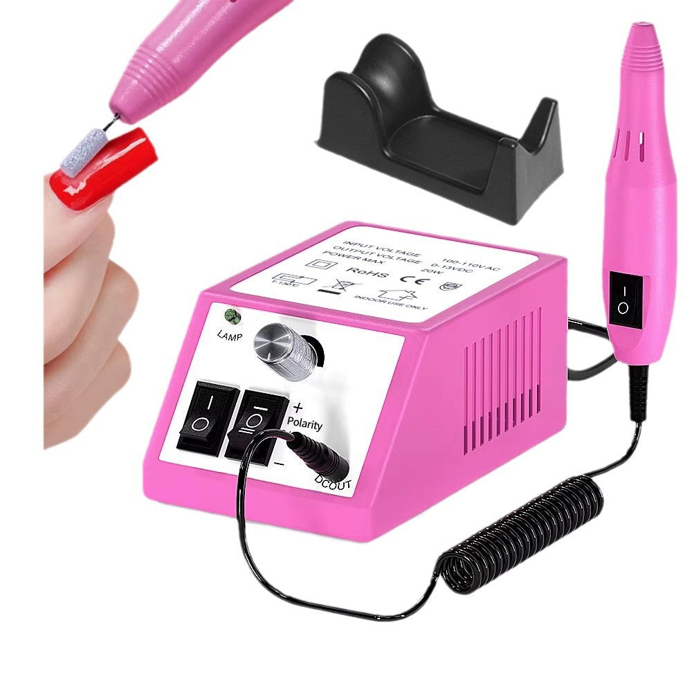 Corded electric nail drill set shown with its pen handpiece and bits
