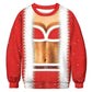 All over printed funny crewneck sweatshirt shown flat, loose fit in soft polyester