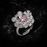 J1498001 pink stone flower, copper alloy