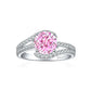 S925 Sterling Silver Pink Simulated Diamond Ring