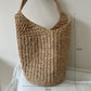 Raffia Hand-Woven Tote Bag | off-white background hero
