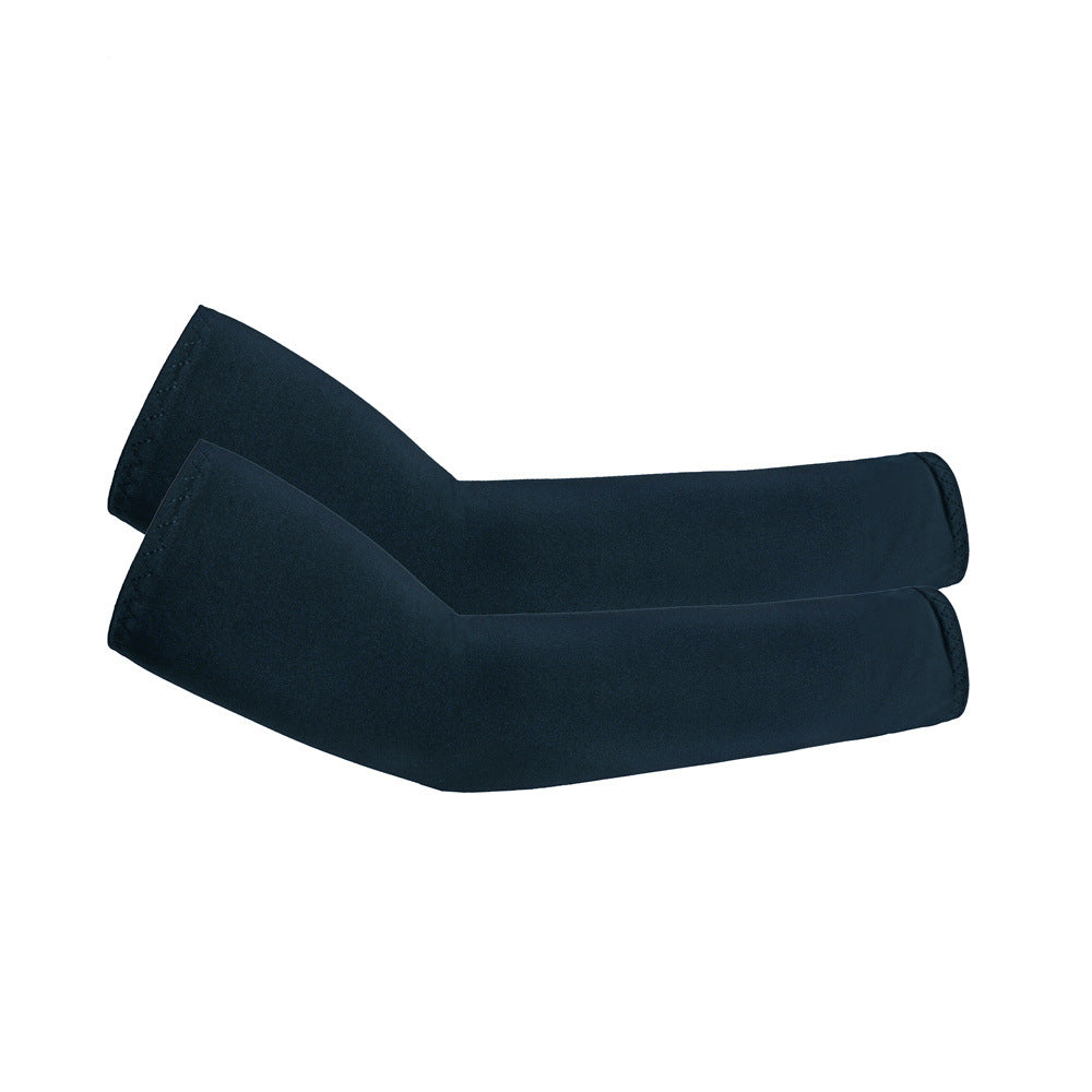Back view of cooling arm sleeves worn on the arm from wrist to bicep