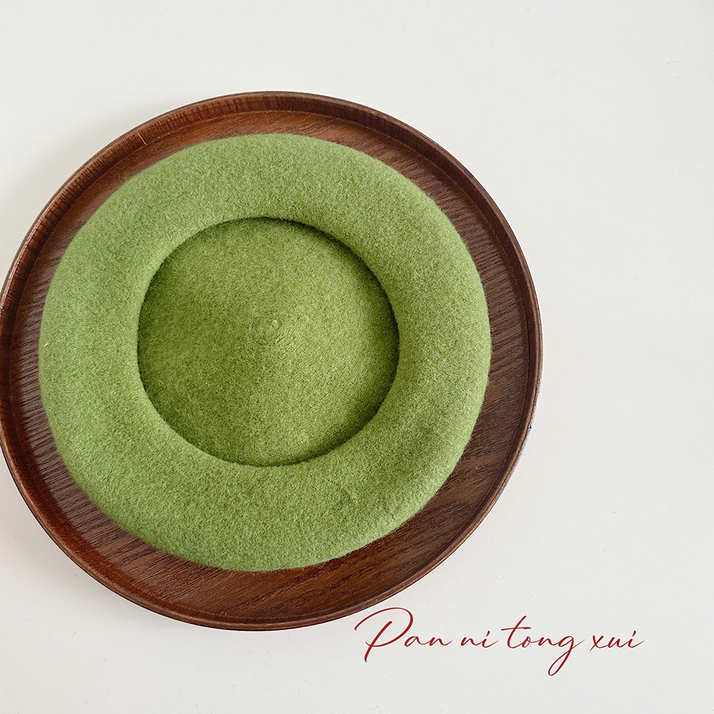 High quality wool beret women wool felt painter hat Autumn Winter