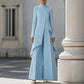 Womens High Neck Wide Leg Pants Set