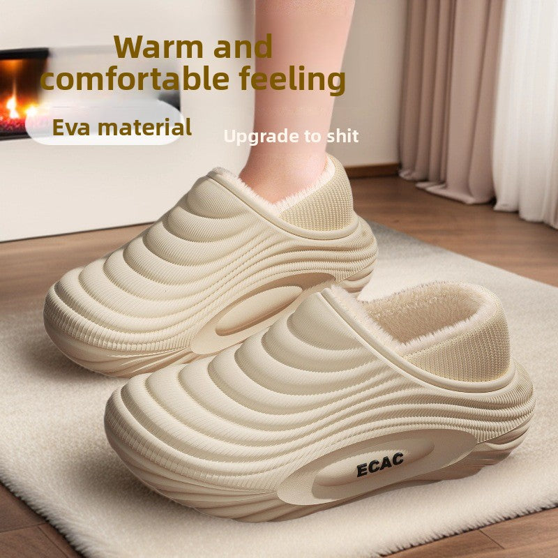 Fleece lined waterproof EVA mule slipper shown as a pair from the front