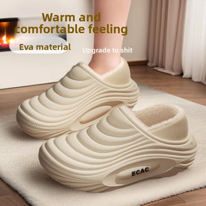 Fleece lined waterproof EVA mule slipper shown as a pair from the front