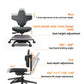 Ergonomic sit stand desk chair shown from the side with padded seat and caster base