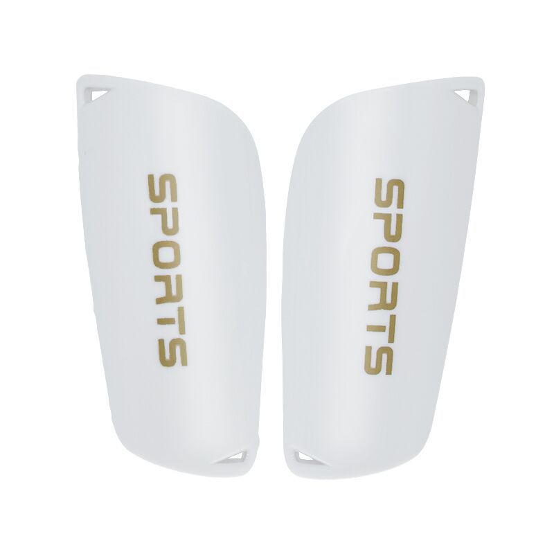 White hard shin guard plates printed SPORTS on a white background, White Guard option, size Children's S