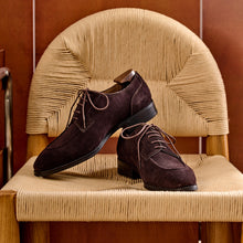 Mens Suede Apron Toe Derby Shoes