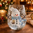3D Blue Snowman Round
