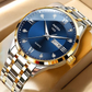 Men's analog quartz watch shown at a natural wrist angle