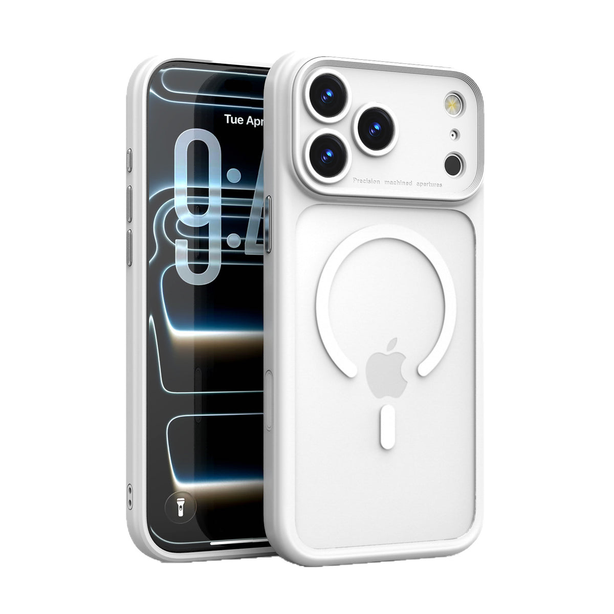 Side view of the shockproof phone case showing raised button covers and port cutout