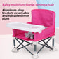 Deep pink folding baby feeding chair without canopy with a white removable tray