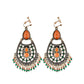 Vintage boho tassel clip-on earrings for non pierced ears, zinc alloy drop pair photographed on white background