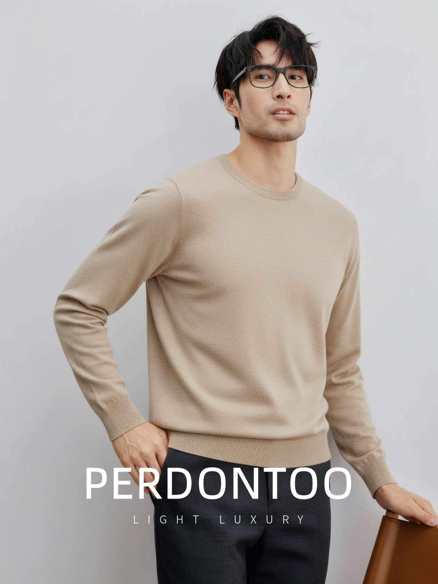 Mens Wool Blend Knit Sweater | top down clean shot