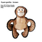 Soft corn velvet and plush squeaky pet toy shaped like a cartoon animal on a plain background