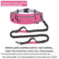 Hands free dog leash set with a padded waist belt, zip pouch and elastic bungee lead