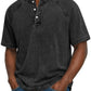 Top down arrangement of the washed denim short sleeve henley