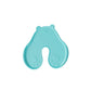 Single mint green bear shaped skin pad with molded ears, paw prints, and an open central notch