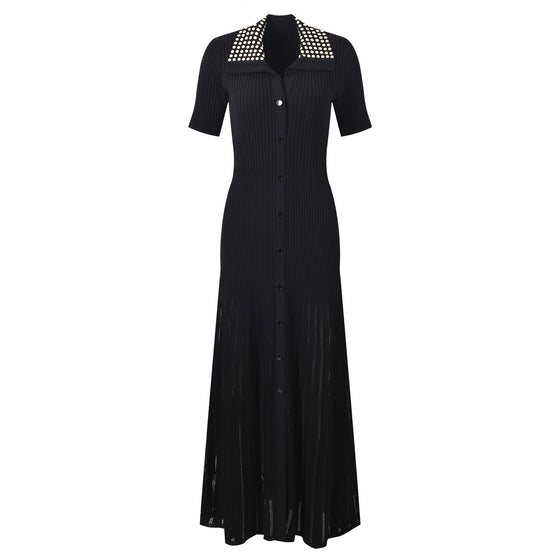 V-Neck Beaded Waist Dress