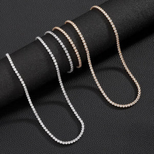 Zircon Cuban Chain Necklace | side profile detail close up