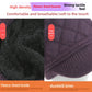 Fleece-Lined Knitted Winter Hat with Scarf Option