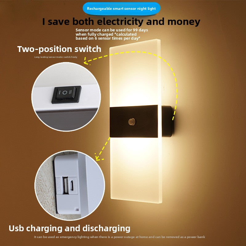 LED wall sconce styled with bedroom decor in a soft glow