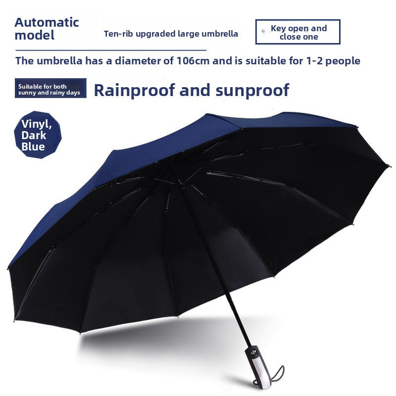 Emerald green folding sun and rain umbrella with black coated canopy