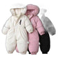 Warm, thickened one-piece ski suit for boys and babies