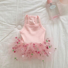 Cherry Print Tulle Dog Dress