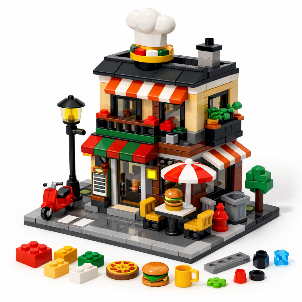 Creative City Building Blocks pieces sorted by color and shape on a table