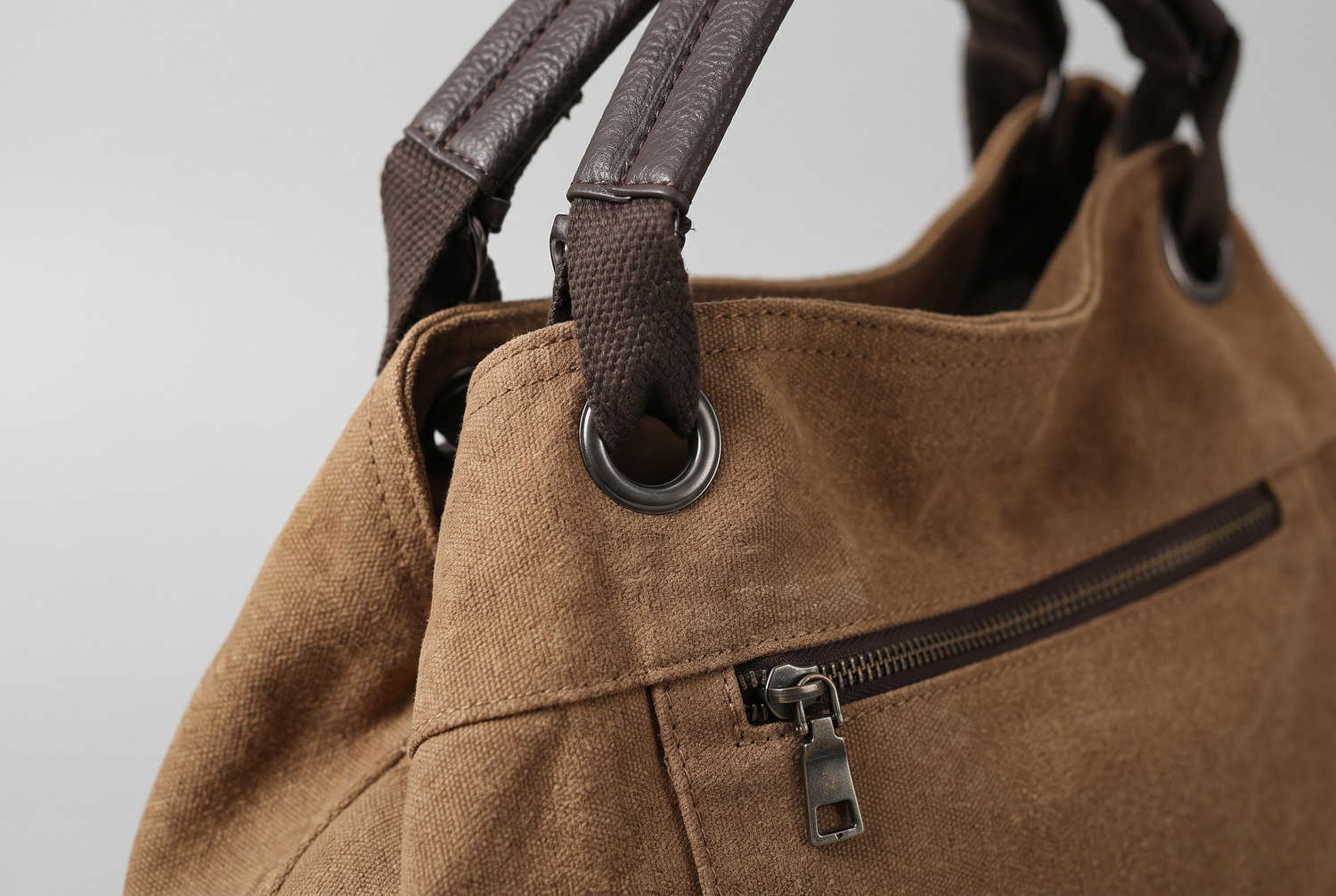 canvas-tote-bag-retro-brown functional close up