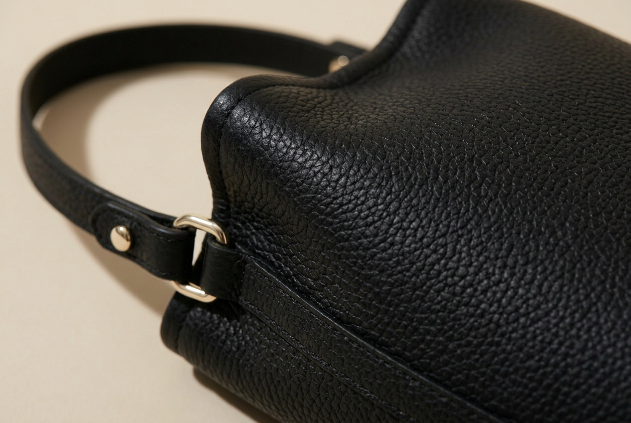 genuine-leather-bucket-bag-women-s-bucket-bag functional close up