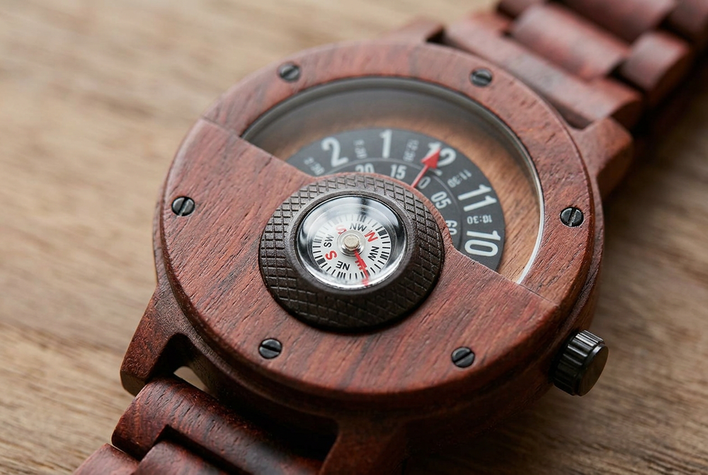 Wooden Compass Wrist Watch