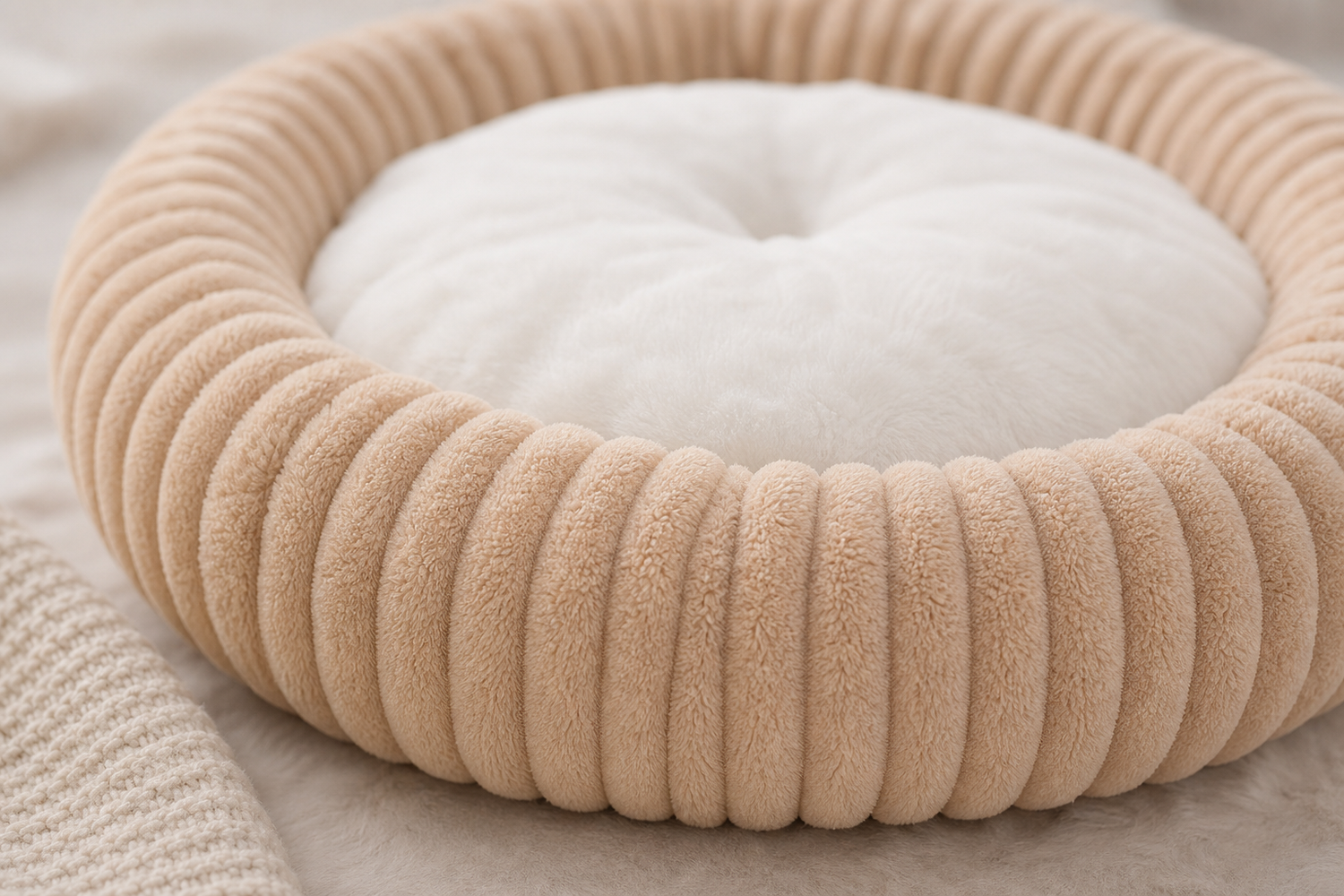 plush-round-bed functional close up