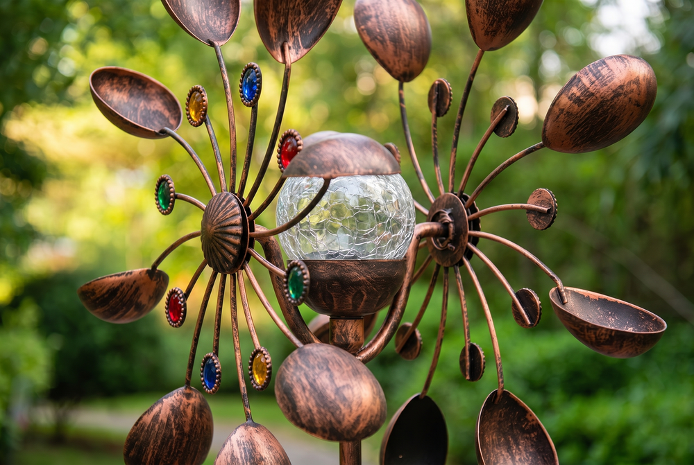 Solar Wind Spinner Garden Stake