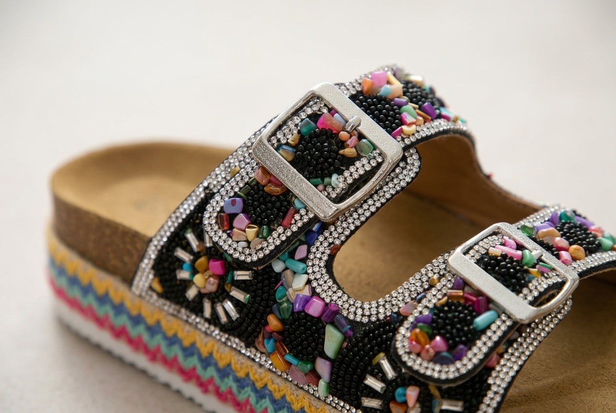 double-buckle-womens-sandals functional close up