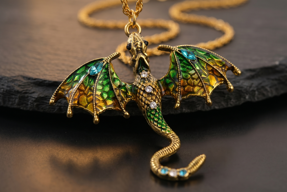 Antiqued Dragon Pendant
