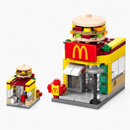 Creative City Building Blocks set with bricks and figures arranged for play