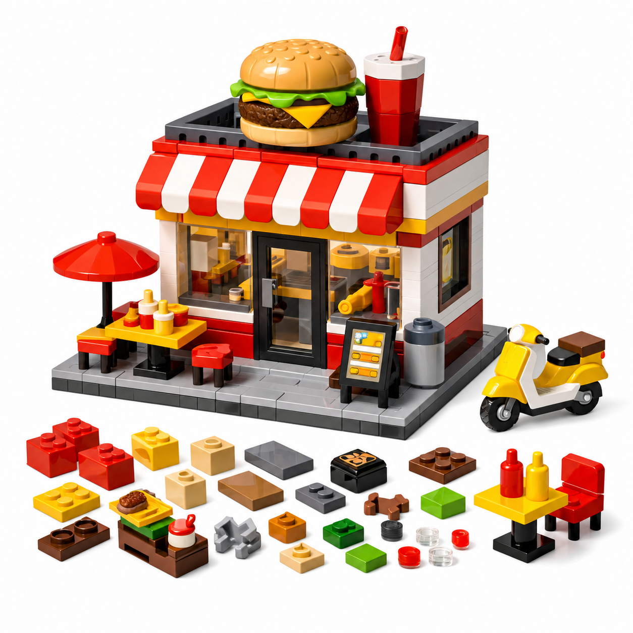 Creative City Building Blocks toy set shown front-on with the printed color box
