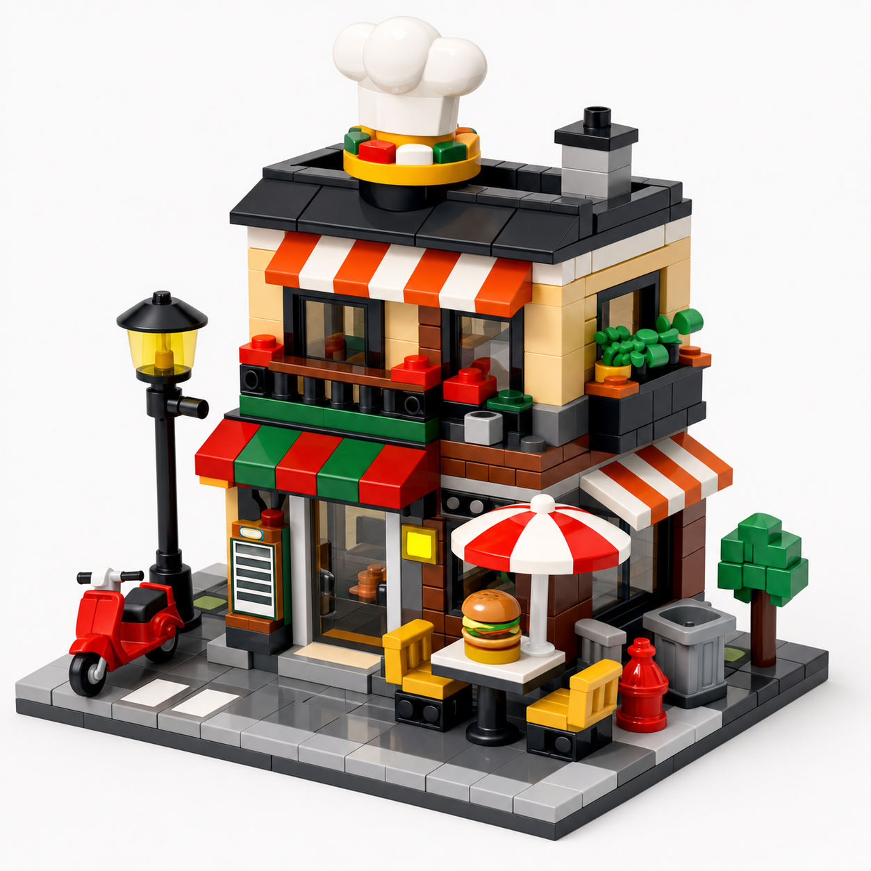 Close-up of Creative City Building Blocks interlocking bricks and studs