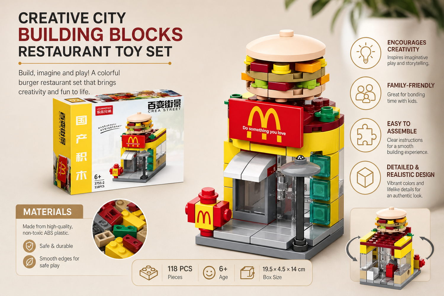 creative city building blocks restaurant toy set toys for playtime gifting a cozy family moment with playful comfort eas 5