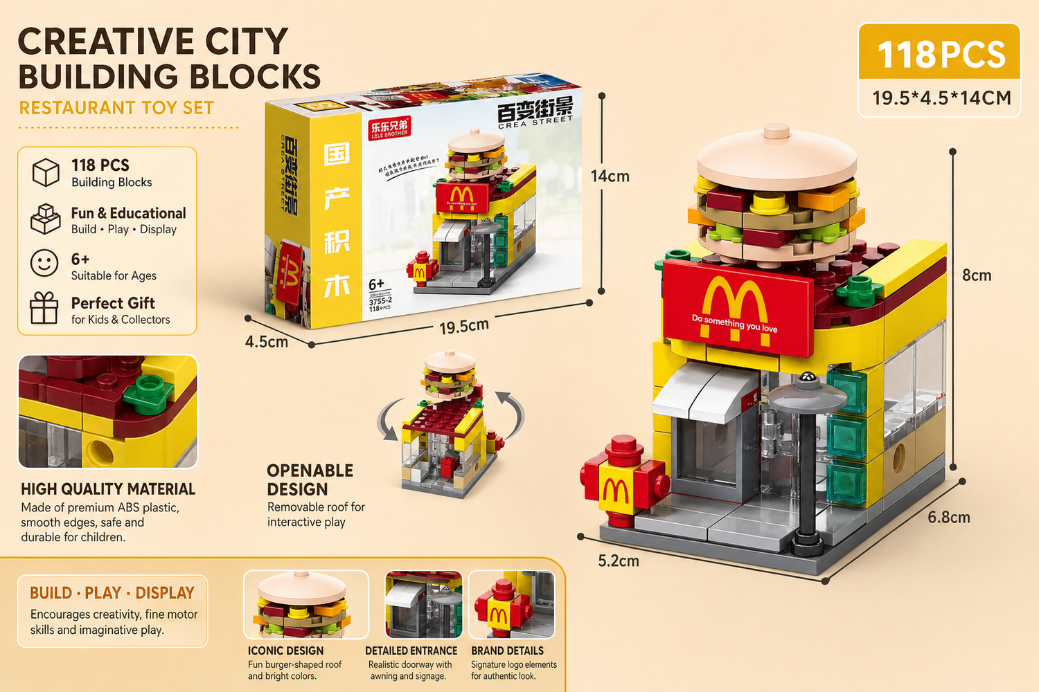 creative city building blocks restaurant toy set toys for playtime gifting a cozy family moment with playful comfort eas 6