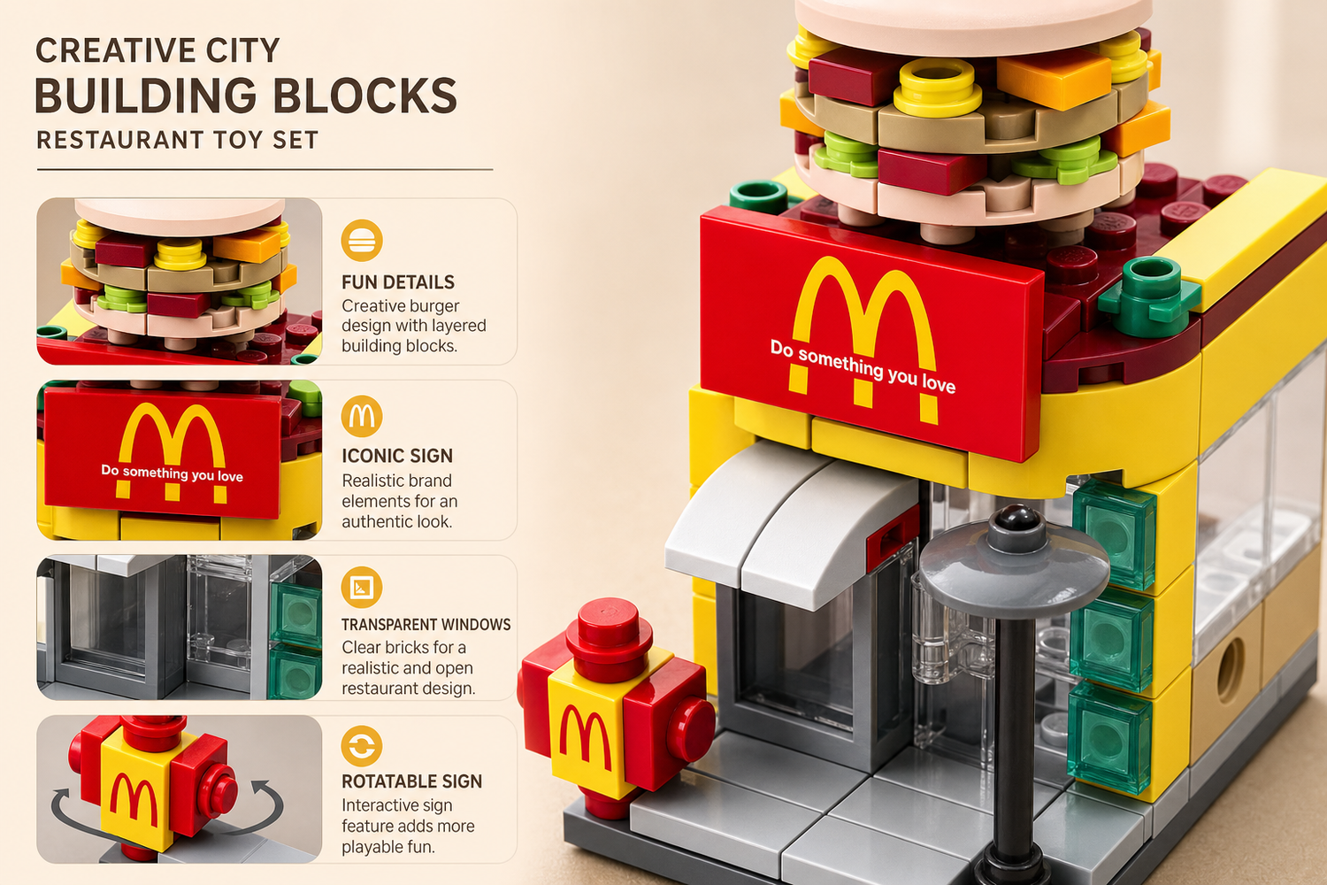 creative city building blocks restaurant toy set toys for playtime gifting a cozy family moment with playful comfort eas 7