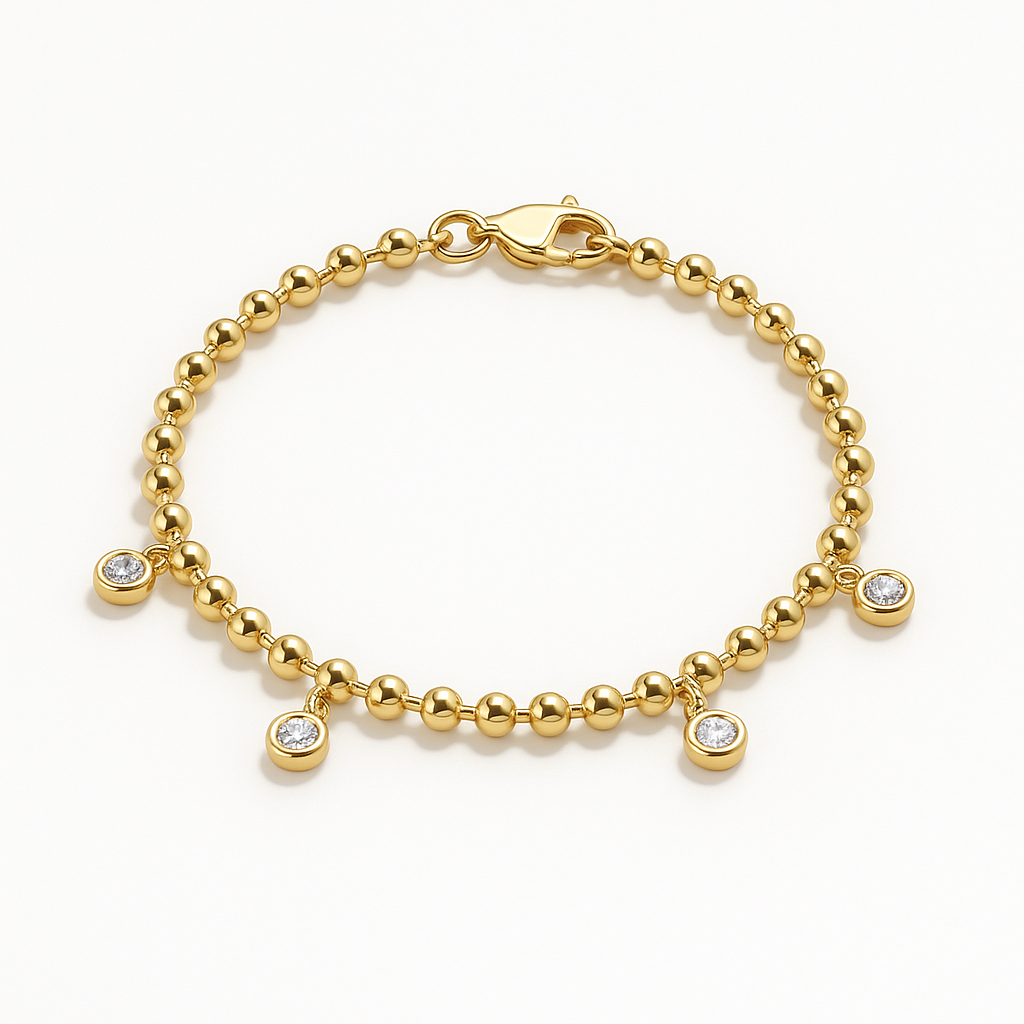 Side angle of the bracelet showing weight and link thickness