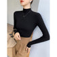 Winter and autumn black style semi-high-neck knitted women's top