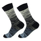 Waterproof black crew socks with cream streaks and a light blue striped toe, size L 43-46