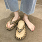 Pair of soft EVA flip flops with a high cushioned platform and grippy footbed